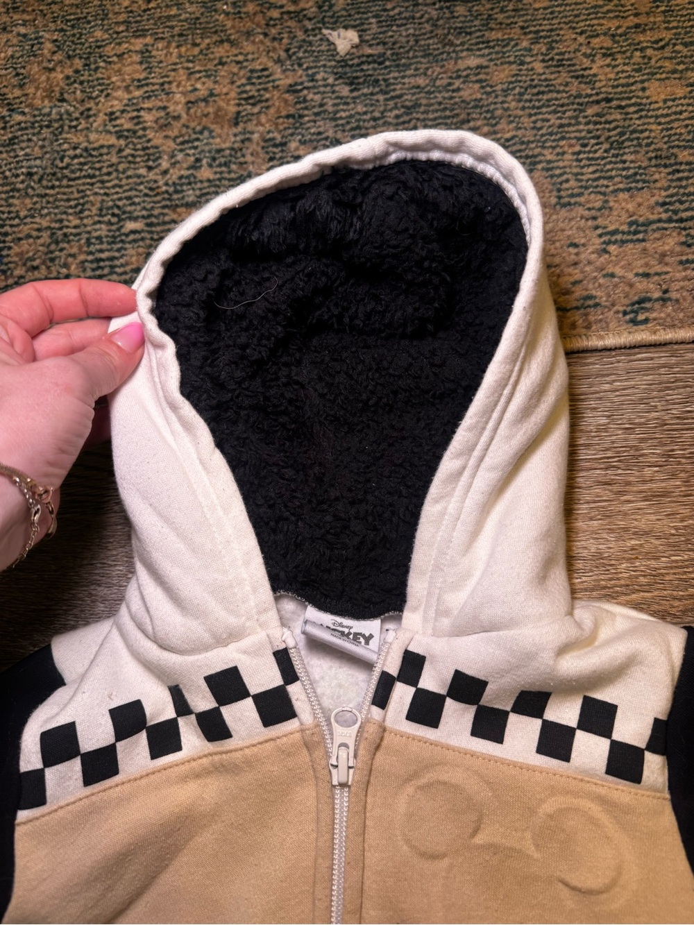 Disney Black, White and Tan Mickey & Friends Zip Hoodie & Jogger Set 3T - Picture 7 of 9